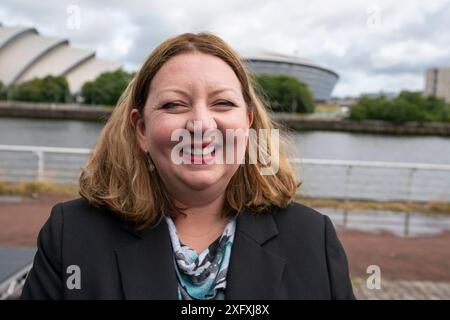 Glasgow, Scozia, Regno Unito. 5 luglio 2024. Vengono eletti nuovi deputati laburisti che rappresentano la Scozia. Immagini di nuovi parlamentari all'evento del Partito Laburista a Glasgow in seguito ai risultati elettorali. Foto ; Kirsty McNeill, Midlothian Credit: Iain Masterton/Alamy Live News Foto Stock