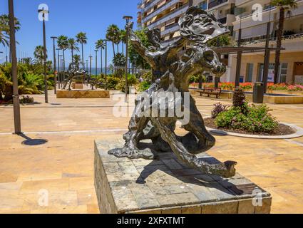 Scultura Salvador Dalì, Esculturas de Dalí, Avenida del Mar, Marbella, Spagna Foto Stock