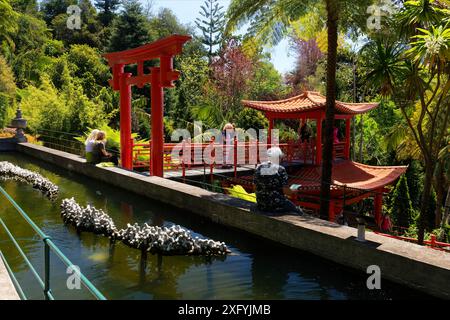 Giardino Giapponese a Monte Palace, Giardino tropicale, quartiere Monte, Funchal, Isola di Madeira, Ilha de Madeira, Oceano Atlantico, Portogallo Foto Stock