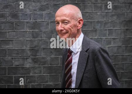 Londra, Regno Unito. 5 luglio 2024. Pat McFadden, Cancelliere del Ducato di Lancaster. I politici del partito laburista arrivano e partono al 10 di Downing Street. Il nuovo primo ministro del Regno Unito, Sir Keir Starmer, ha assunto l'incarico oggi stesso e ha nominato le posizioni principali del governo per formare il suo governo questo pomeriggio. Foto Stock