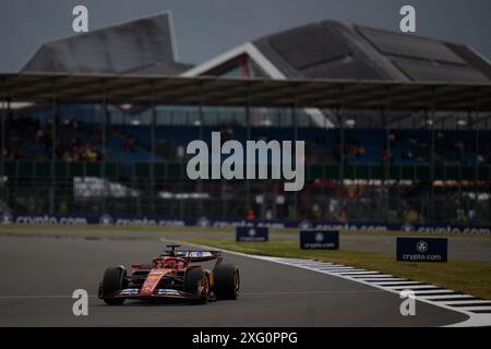 Silverstone, Regno Unito. 5 luglio 2024. Charles Leclerc della Scuderia Ferrari F1 Team durante le FP2. AHMAD ALSHEHAB/Alamy Live News. Foto Stock