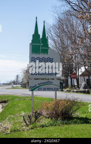 Benvenuto nel comune di Lotbinière, cartello sulla QC 132 a Quebec, Canada Foto Stock