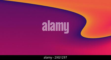 Viola magenta arancio colori onda, sfondo sfumato granuloso, banner texture disturbo, posto per il testo Foto Stock