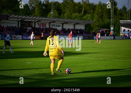 Il Vittsjö GIK gioca contro il Rosengård a Damallsvenskan, 5 luglio 2024 Foto Stock