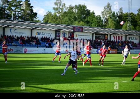 Il Vittsjö GIK gioca contro il Rosengård a Damallsvenskan, 5 luglio 2024 Foto Stock