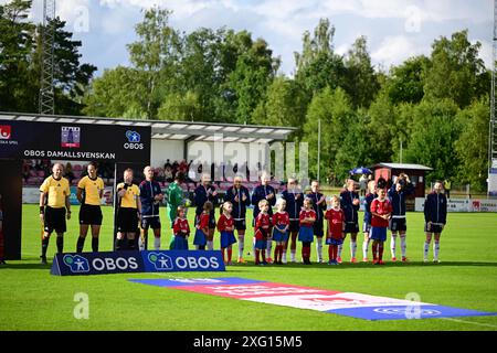 Il Vittsjö GIK gioca contro il Rosengård a Damallsvenskan, 5 luglio 2024 Foto Stock