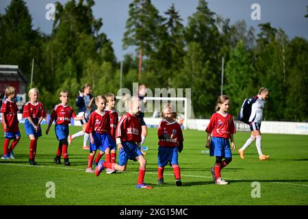 Il Vittsjö GIK gioca contro il Rosengård a Damallsvenskan, 5 luglio 2024 Foto Stock