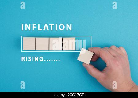 L'aumento dell'inflazione si trova accanto alla barra di carico, agli alti costi di vita, ai prezzi del gas e dell'elettricità, all'aumento della povertà Foto Stock