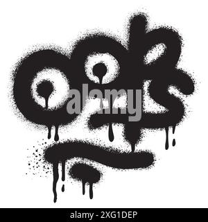 Spray verniciato Graffiti oops Word spruzzato isolato con sfondo bianco. Illustrazione vettoriale. Illustrazione Vettoriale