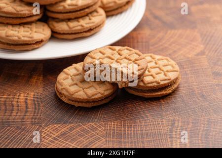 Biscotti dolci al burro di arachidi e biscotti al biscotto Foto Stock