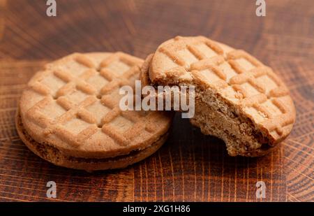 Biscotti dolci al burro di arachidi e biscotti al biscotto Foto Stock