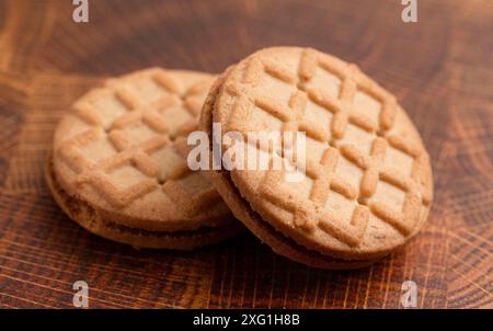 Biscotti dolci al burro di arachidi e biscotti al biscotto Foto Stock
