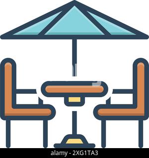Icona della terrazza, caffetteria Illustrazione Vettoriale