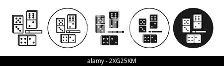 Raccolta di set vettoriali di icone Domino per la raccolta di set vettoriali Web per l'interfaccia utente dell'app Illustrazione Vettoriale