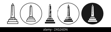 raccolta di set di icone vettoriali obelisk per la raccolta di set di vettori web per l'interfaccia utente dell'app Illustrazione Vettoriale