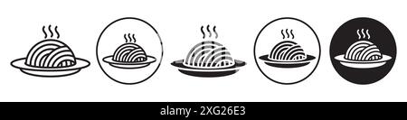 Collezione di set vettoriali icone pasta per la raccolta di set vettoriali Web per l'interfaccia utente dell'app Illustrazione Vettoriale