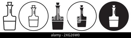 Collezione di set di icone vettoriali aceto per la raccolta di set di vettori Web per l'interfaccia utente dell'app Illustrazione Vettoriale