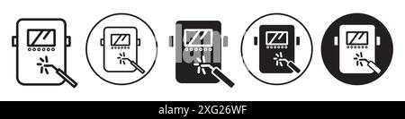 Insieme di set di icone di saldatura per la raccolta di set di vettori Web per l'interfaccia utente dell'app Illustrazione Vettoriale