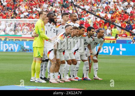 Stoccarda, Germania. 5 luglio 2024. Formazione a squadre della Germania (GER) calcio: "Campionato europeo UEFA Germania 2024" partita dei quarti di finale tra Spagna 2-1 Germania allo Stuttgart Arena di Stoccarda, Germania . Crediti: Mutsu Kawamori/AFLO/Alamy Live News Foto Stock