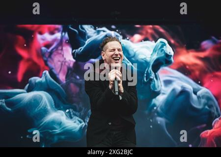 DANIMARCA COPENAGHEN, COPENHELL FESTIVAL 19 GIUGNO: Il cantante, compositore e produttore americano Corey Taylor (Slipknot, Stone Sour, Kings of Chaos) si esibisce dal vivo sul palco del Copenhell Festival 2024 Foto Stock