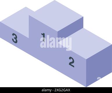 Vincitori vuoti podio per primo secondo e terzo posto illustrazione isometrica Illustrazione Vettoriale