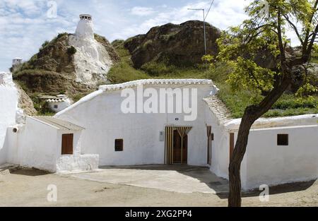 Santiago troglodite trimestre. A Guadix. Provincia di Granada. Spagna Foto Stock