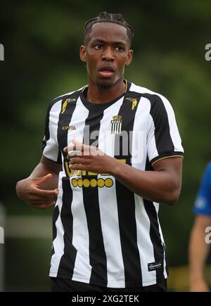 Genk, Belgio. 6 luglio 2024. Youssuf Sylla di Charleroi raffigurato durante una partita amichevole tra il KRC Genk e lo Sporting Charleroi, sabato 06 luglio 2024 a Genk, in preparazione della prossima stagione 2024-2025 della Jupiler Pro League. BELGA PHOTO VIRGINIE LEFOUR credito: Belga News Agency/Alamy Live News Foto Stock