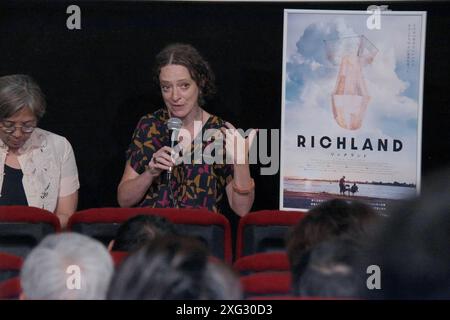 Tokyo, Giappone. 6 luglio 2024. Il regista Irene Lusztig partecipa al saluto per il film "Richland" a Tokyo, Giappone, sabato 6 luglio 2024. Foto di Keizo Mori/UPI credito: UPI/Alamy Live News Foto Stock