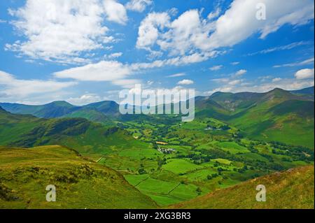 Newlands Valley nel Lake District vista da Catbells Foto Stock