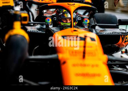 Silverstone, Regno Unito. 6 luglio 2024. 06.07.2024, Silverstone Circuit, Silverstone, FORMULA 1 QATAR AIRWAYS GRAN PREMIO DI GRAN BRETAGNA 2024, nella foto Oscar Piastri (AUS), McLaren F1 Team Credit: dpa picture Alliance/Alamy Live News Foto Stock