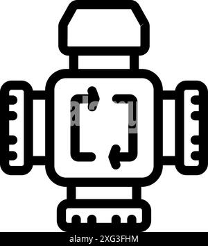 Valvola di controllo dell'impianto idraulico che regola il flusso dell'acqua con impostazioni regolabili per prestazioni ottimali Illustrazione Vettoriale