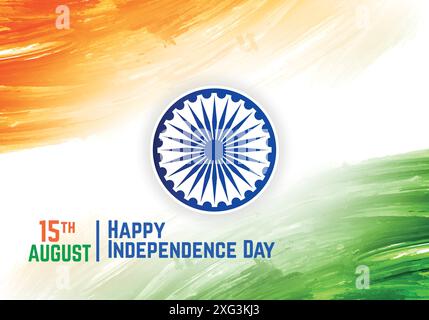 15 agosto India Independence Day illustrazione vettoriale del disegno tipografico Illustrazione Vettoriale