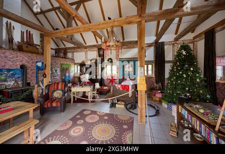 Foto interna di Christmas House Himmelpfort, Uckermark, Brandeburgo, Germania, Europa Foto Stock