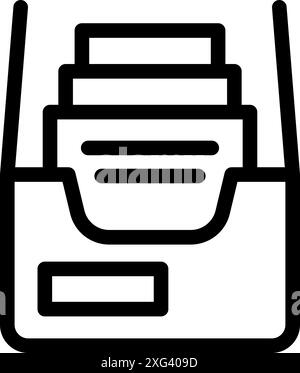 Icona di una scatola di archiviazione completa, che organizza e protegge i documenti importanti Illustrazione Vettoriale