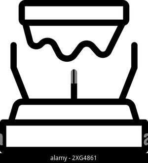 stampante 3d che stampa modello liquido su sfondo bianco, icona stile linea per la progettazione web e lo sviluppo di app Illustrazione Vettoriale