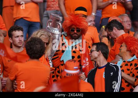 Berlino, Germania. 6 luglio 2024. BERLINO, GERMANIA - 6 LUGLIO: Tifosi olandesi durante i quarti di finale di UEFA EURO 2024 tra Paesi Bassi e Turkiye all'Olympiastadium il 6 luglio 2024 a Berlino, Germania. (Foto di Andre Weening/Orange Pictures) credito: Orange Pics BV/Alamy Live News Foto Stock