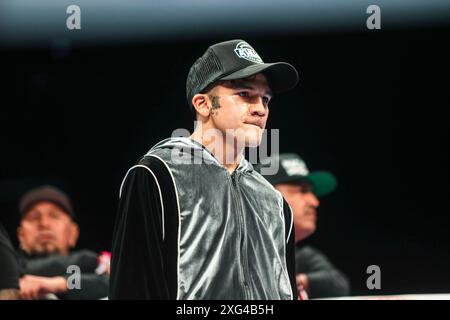 PHOENIX, ARIZONA - GIUGNO 29: Juan Francisco El 'Gallo' Estrada Estrada e Jesse 'Bam' Rodríguez combattono durante la loro lotta per i titoli dei pesi mosca superWBC e Ring Magazine di Estrada al Footprint Center davanti al "Gallo" Estrada e Jesse 'Bam' Rodríguez il 29 giugno 2023 a Phoenix, Arizona. Phoenix, Arizona (foto di Luis Gutierrez/foto Norte) Foto Stock