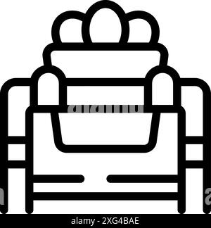 Semplice icona in bianco e nero di un letto a castello, perfetta per rappresentare le camere da letto condivise Illustrazione Vettoriale