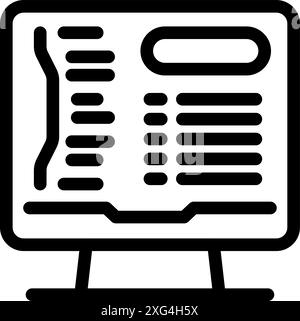 Monitor computerizzato che visualizza righe di codice, che rappresentano la programmazione e lo sviluppo di software Illustrazione Vettoriale
