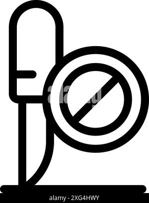 Concetto di smettere di fumare, svapo vietato, non sono ammesse sigarette elettroniche Illustrazione Vettoriale