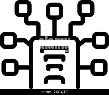 Questa icona rappresenta il data mining, un campo interdisciplinare che riunisce tecniche di apprendimento automatico, statistiche e sistemi di database Illustrazione Vettoriale