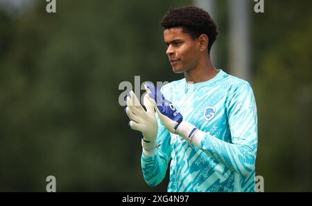 Genk, Belgio. 6 luglio 2024. Genk's Lucca Kiaba nella foto durante un'amichevole di calcio tra KRC Genk e Sporting Charleroi, sabato 06 luglio 2024 a Genk, in preparazione della prossima stagione 2024-2025 della Jupiler Pro League. BELGA PHOTO VIRGINIE LEFOUR credito: Belga News Agency/Alamy Live News Foto Stock