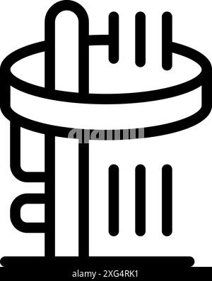 penna per la stampa 3d che disegna una forma rotonda nell'aria, uno strumento moderno per progetti creativi Illustrazione Vettoriale