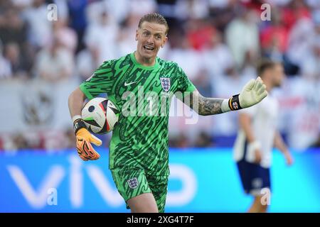 Il portiere inglese Jordan Pickford durante i quarti di finale di UEFA Euro 2024 alla Dusseldorf Arena, Germania. Data foto: Sabato 6 luglio 2024. Foto Stock