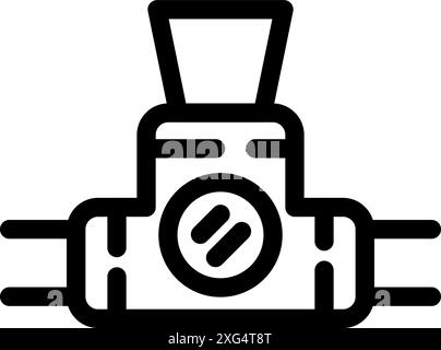 Semplice icona di una valvola di tubazione che regola il flusso di liquidi o gas Illustrazione Vettoriale