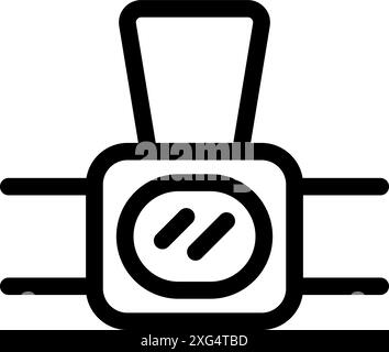 Semplice icona a forma di contorno in grassetto di una valvola che regola il flusso di un liquido all'interno di una tubazione Illustrazione Vettoriale