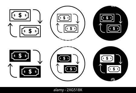 raccolta di set di logo vettoriale icona trasferimento fondi per l'interfaccia utente dell'app web Illustrazione Vettoriale