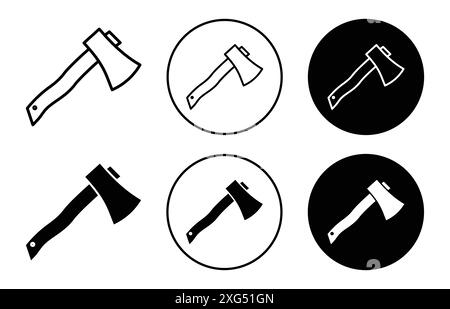 Collezione di set di logo Vector icona hatchet per l'interfaccia utente dell'app Web Illustrazione Vettoriale