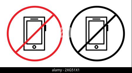 Nessuna raccolta di logo vettoriale delle icone del telefono cellulare per l'interfaccia utente dell'app Web Illustrazione Vettoriale