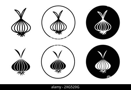 Raccolta di set di logo Onion Icon Vector per l'interfaccia utente dell'app Web Illustrazione Vettoriale